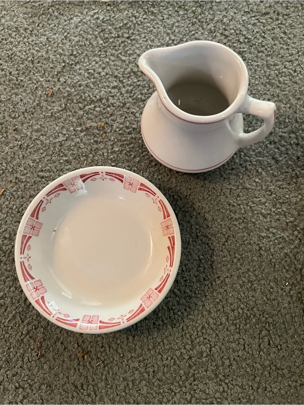 Vintage Rare 1970s 2 Piece Restaurant Ware Creamer & Sugar Cubes Dish EUC
